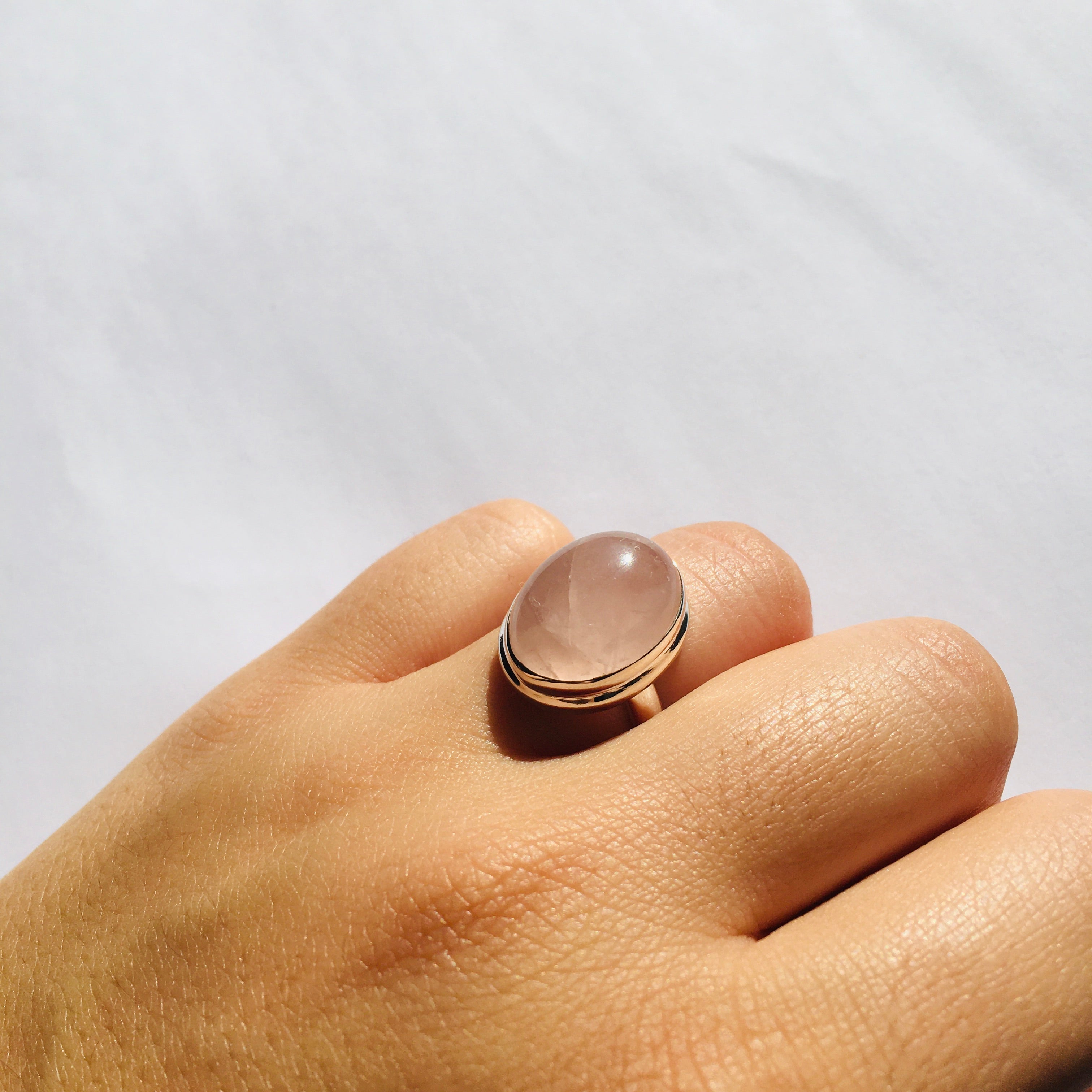 Bague Force de l’Amour en Quartz Rose et Argent 925