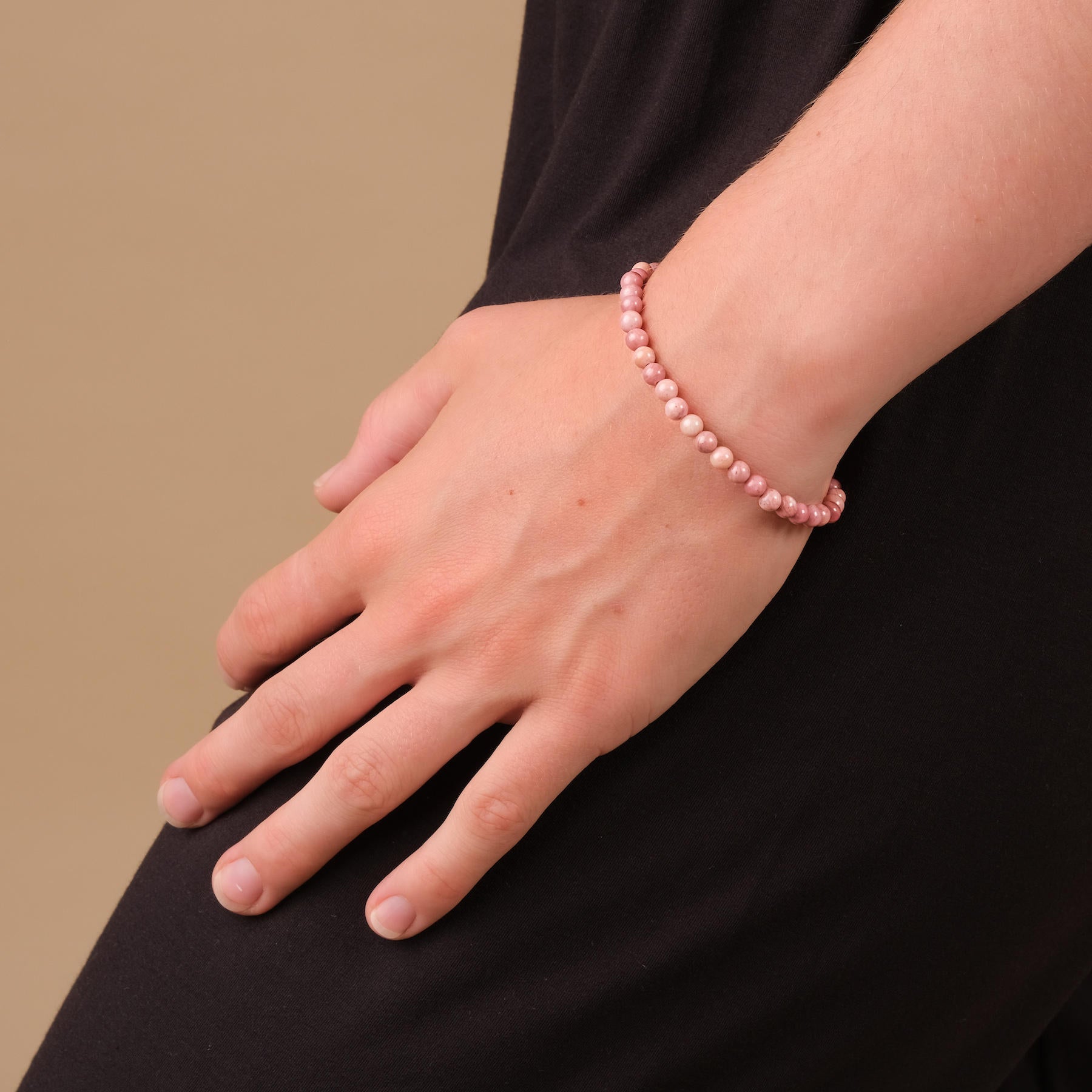 Bracelet de pierres précieuses Rhodochrosite 4mm