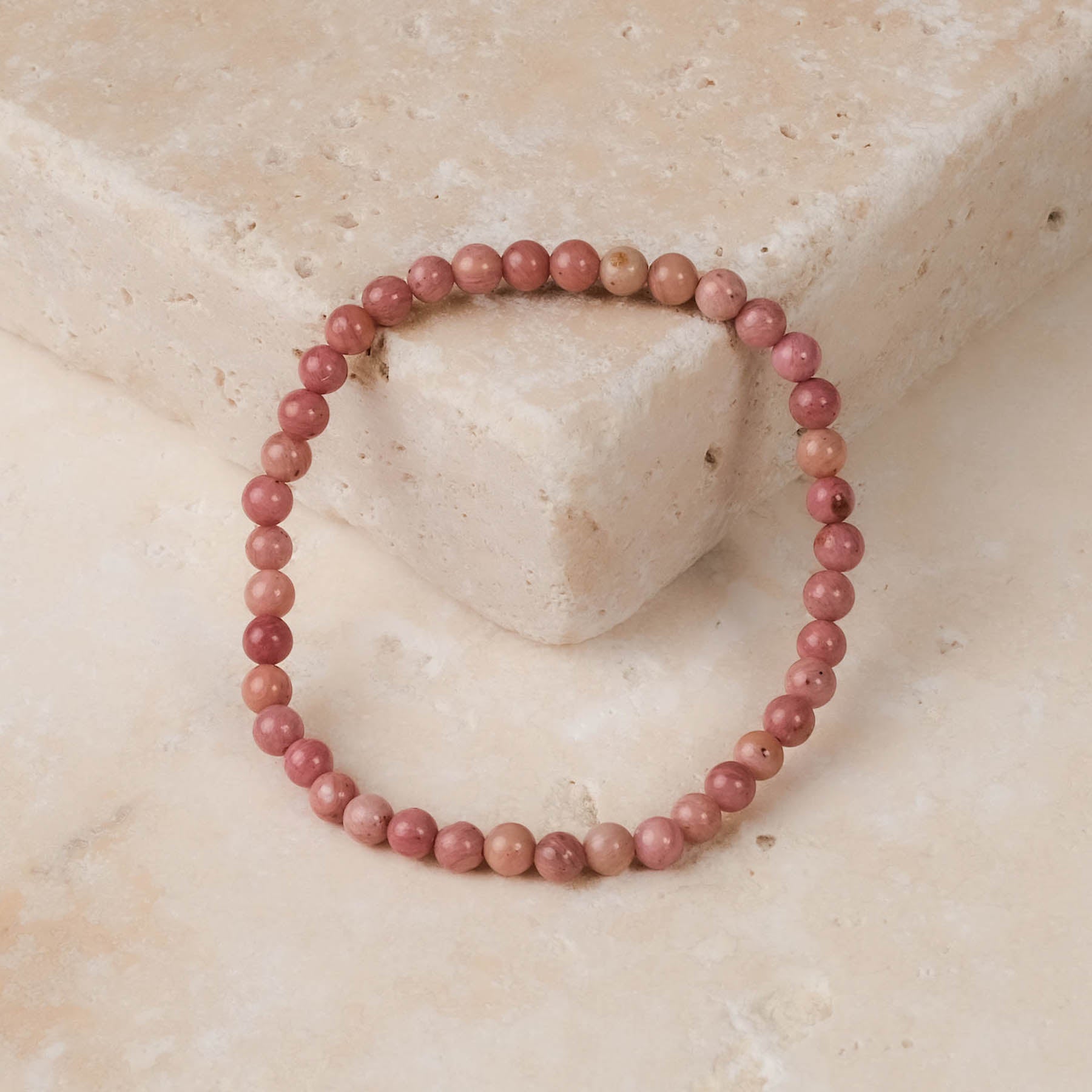 Bracelet de pierres précieuses Rhodochrosite 4mm