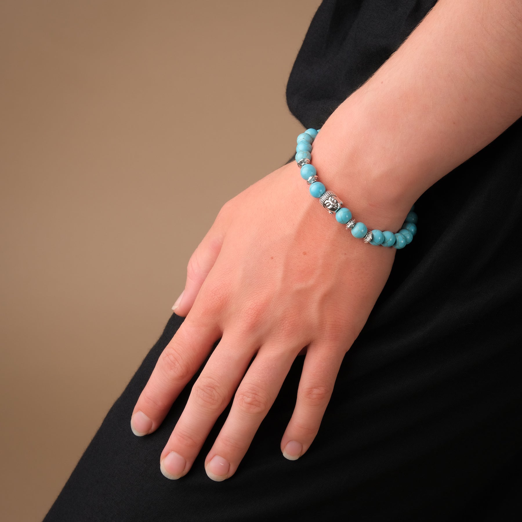 Bracelet de pierres précieuses Turquoise Buddha